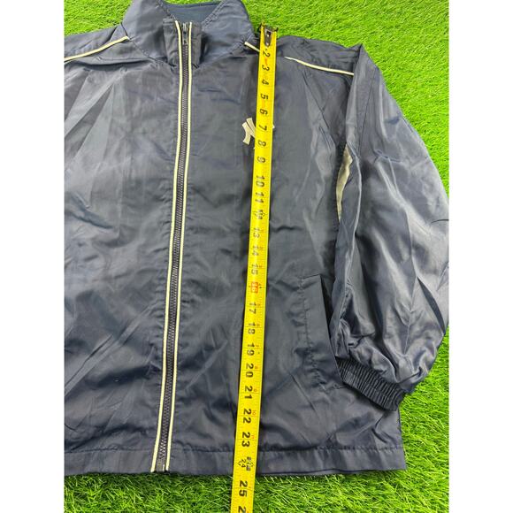 Majestic New York Yankees Full Zip Windbreaker Jacket L Navy MLB Mens Logo Coat - Picture 6 of 12